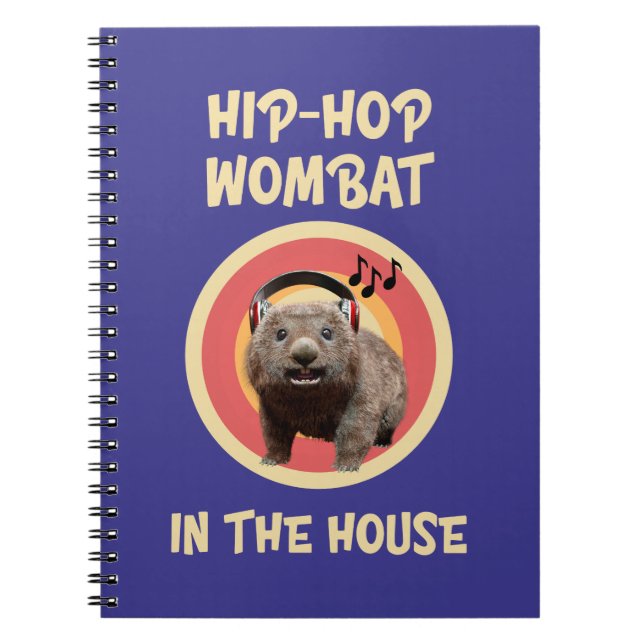 Rolig Hip-hop Vombat i Huset Anteckningsbok (Framsidan)