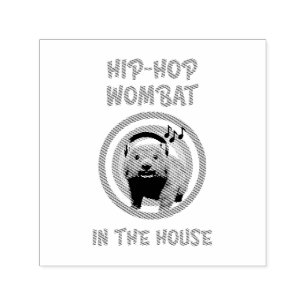 Rolig Hip-hop Vombat i Huset Självfärgande Stämpel