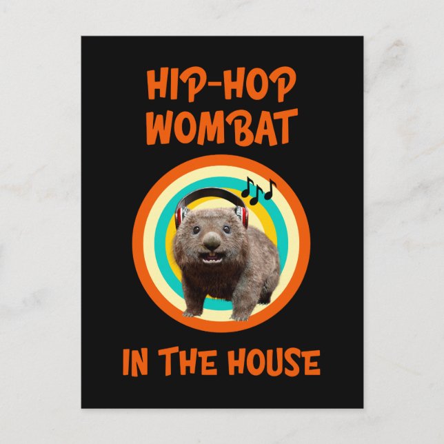 Rolig Hip-hop Vombat i Huset Vykort (Framsida)
