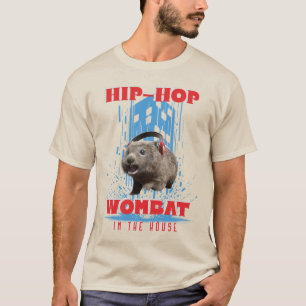Rolig Hip Hop-Vombat Musik Djur T Shirt