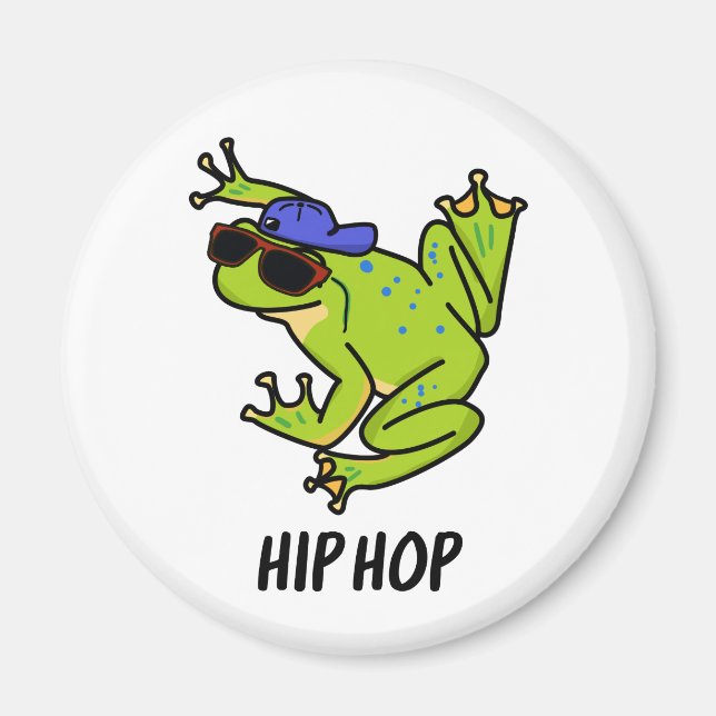 Rolig Hiphop Hoppande Groda Puns Magnet (Framsidan)