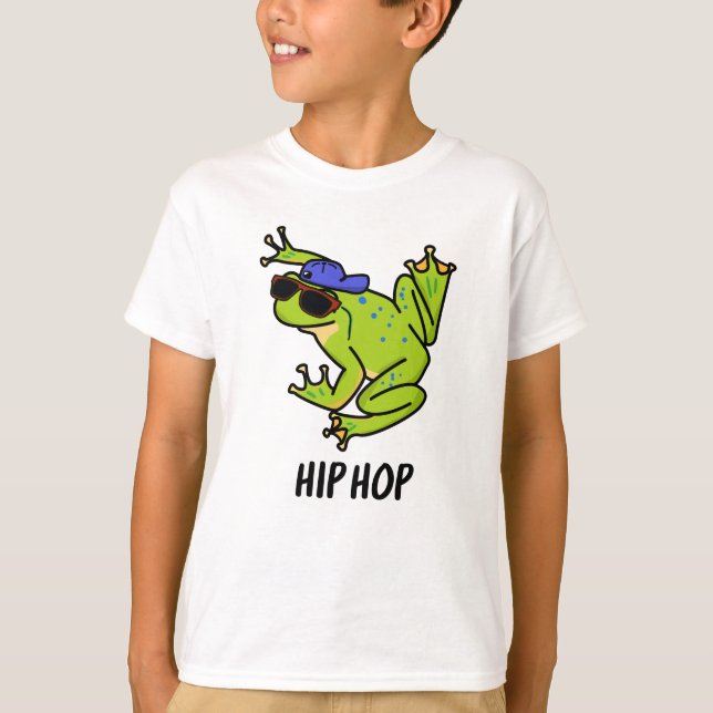 Rolig Hiphop Hoppande Groda Puns T Shirt (Framsida)