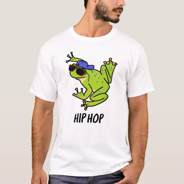 Rolig Hiphop Hoppande Groda Puns T Shirt (Framsida)