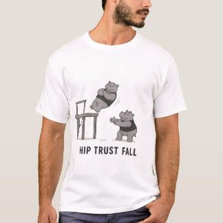 Rolig Hippo-trust Fall T-shirt för Gym-pun