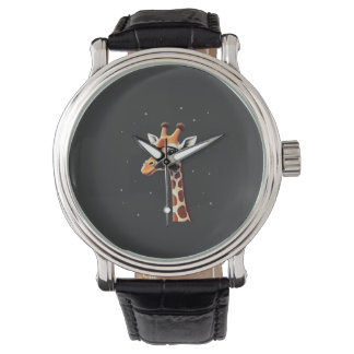 Rolig Hipster-Giraff T-Shirt Herrens Dam Kvinnors Armbandsur