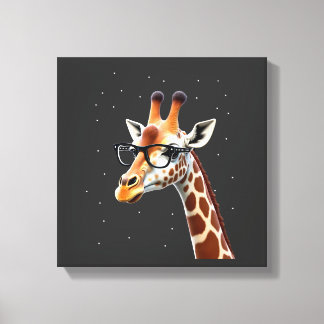 Rolig Hipster-Giraff T-Shirt Herrens Dam Kvinnors Canvastryck