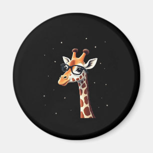 Rolig Hipster-Giraff T-Shirt Herrens Dam Kvinnors Magnet