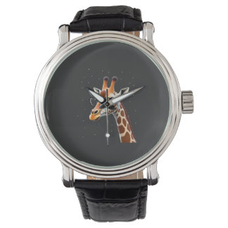 Rolig Hipster-Giraff T-Shirt Herrens Damers Ch Armbandsur