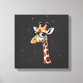 Rolig Hipster-Giraff T-Shirt Mäns Kvinnors Ch Canvastryck