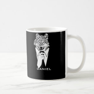 Rolig Hipster Varg med Svart Smoking Personlig Kaffemugg