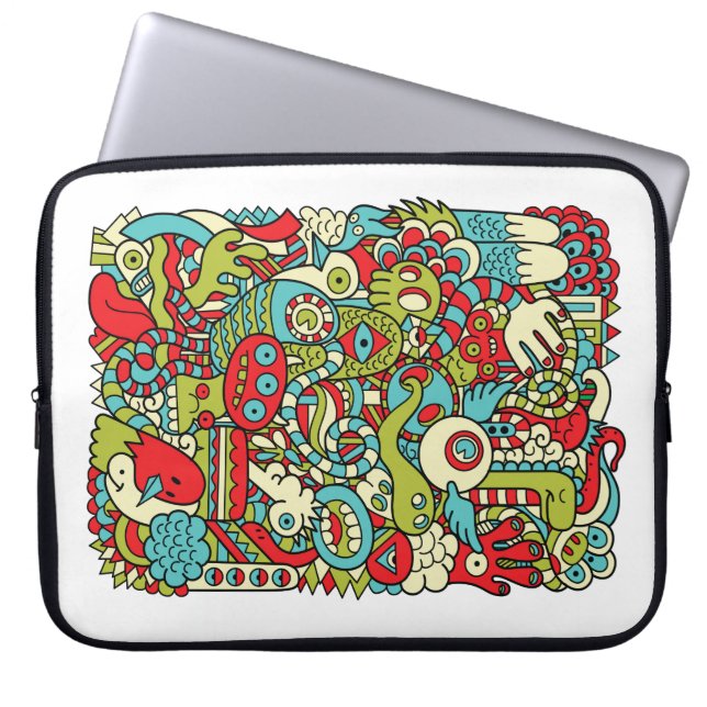 Rolig Hipsterklotterlaptop sleeve (Framsidan)