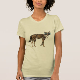 Rolig Hipsterprärievarg med solglasögon Tee