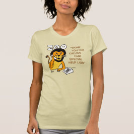 Rolig hjälplejon i en zoo-seriet-shirt t shirt