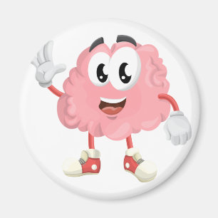 Rolig hjärna som vinkar tecknaden magnet