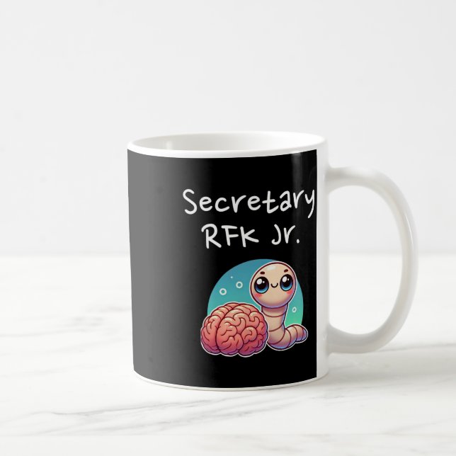Rolig hjärnmask sekreterare Rfk Jr.  Kaffemugg (Höger)
