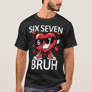 Rolig Hjärt Dab 67 Alla Hjärtans Dag Bruh Sex Sju T Shirt
