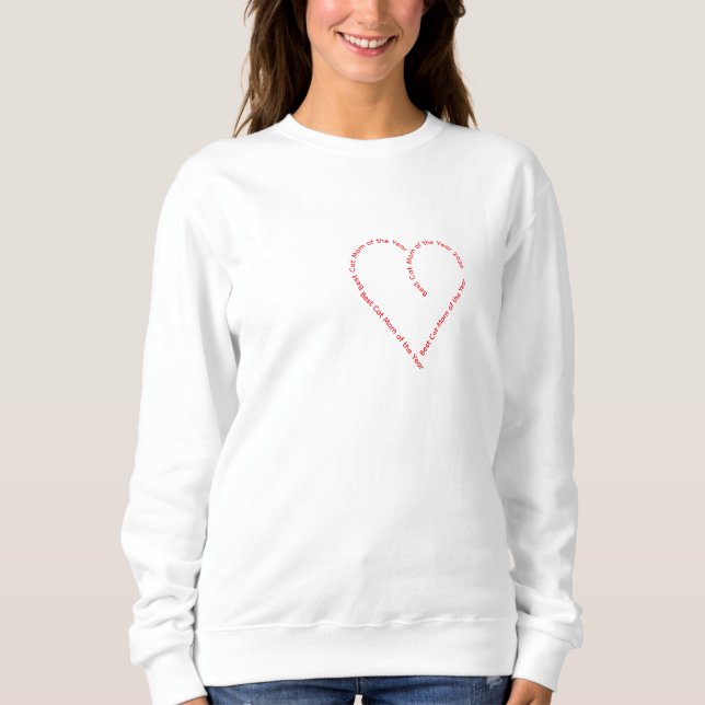 Rolig hjärtformad text bästa kattmamma t shirt (Framsida)