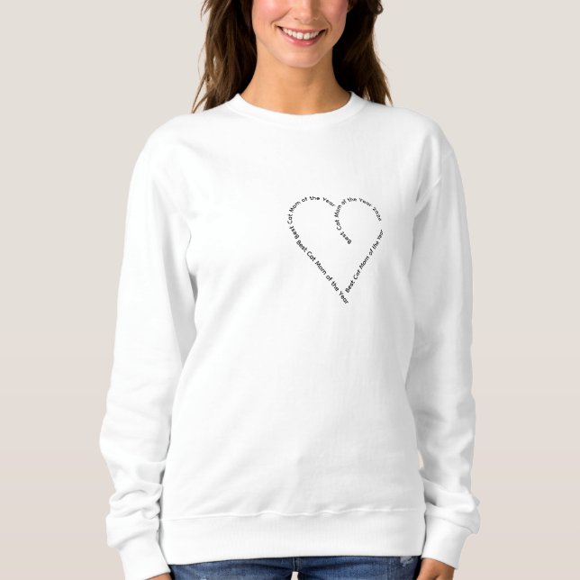 Rolig hjärtformad text bästa kattmamma t shirt (Framsida)