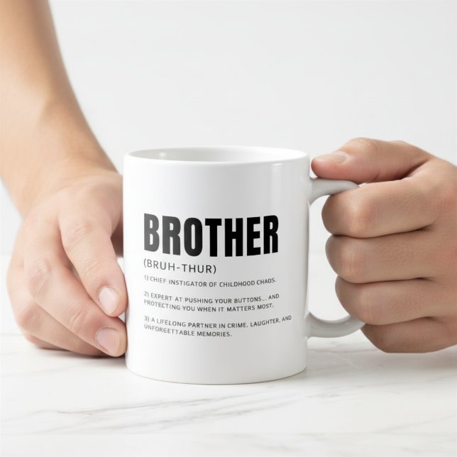 Rolig hjärtlig definition av bror kaffemugg (Skapare uppladdad)