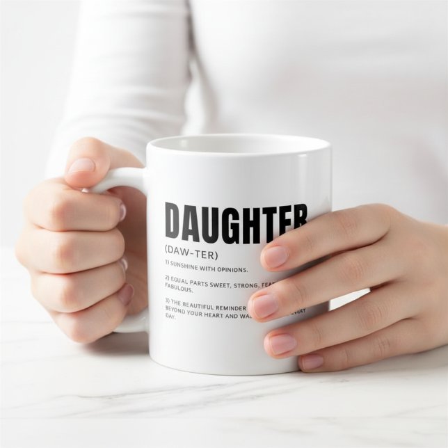 Rolig hjärtlig dotterdefinition kaffemugg (Skapare uppladdad)