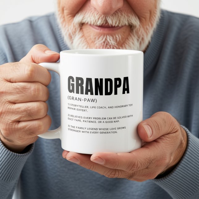 Rolig Hjärtlig Farfar Definition Kaffemugg (Skapare uppladdad)