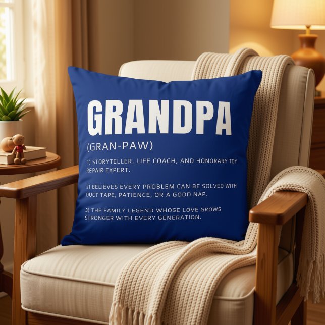 Rolig Hjärtlig Farfar Definition  Kudde (Skapare uppladdad)