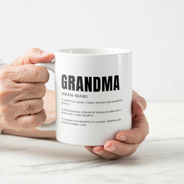 Rolig Hjärtlig Mormor Definition Kaffemugg (Skapare uppladdad)