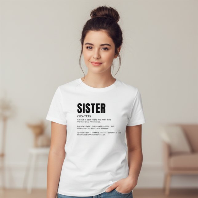 Rolig hjärtlig systerdefinition t shirt (Skapare uppladdad)