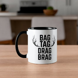 Rolig hjortbåge gevär jägare väska tagg släp bragd mugg