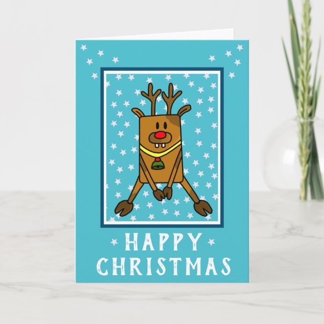 Rolig hjortstjärnmönster God jul Helgkort (Framsida)