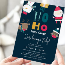 Rolig 'Ho Ho Heliga Kram' Jul Babyshower