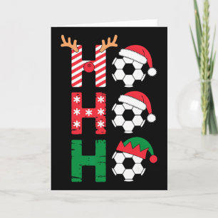 Rolig Ho Ho Ho Fotboll Jul Tomte Ren Jätte Kort