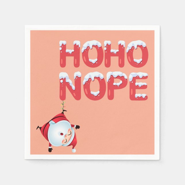 Rolig Ho Ho Nope Jul Pappersservett (Framsidan)