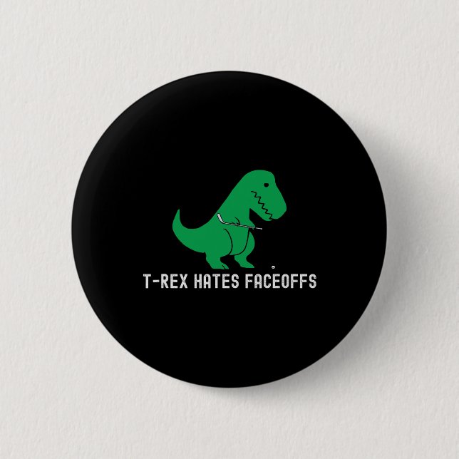 Rolig Hockey Dinosaurie T-rex Hatar Inbördes Strid Knapp (Framsida)