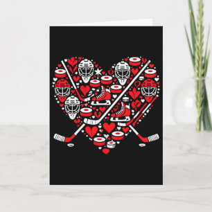 Rolig Hockey Hjärtan Alla Hjärtans Dag Hockey Kvin Kort