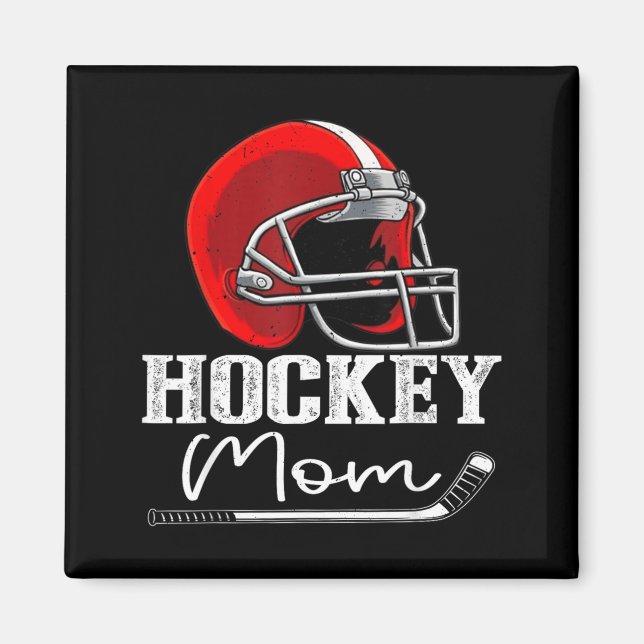 Rolig Hockey Mamma Hockeyspelare Mamma Magnet (Framsidan)