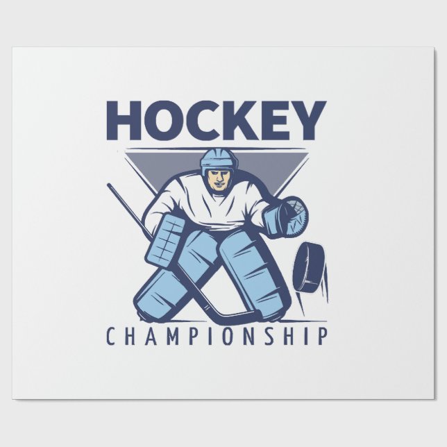 Rolig hockey presentpapper (Platt)