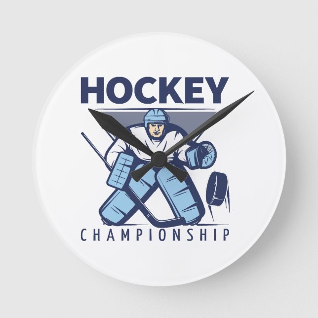Rolig hockey rund klocka (Framsida)