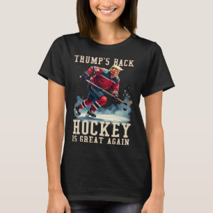 Rolig Hockey Trump Spelare Cool Vintage Ishockey T Shirt