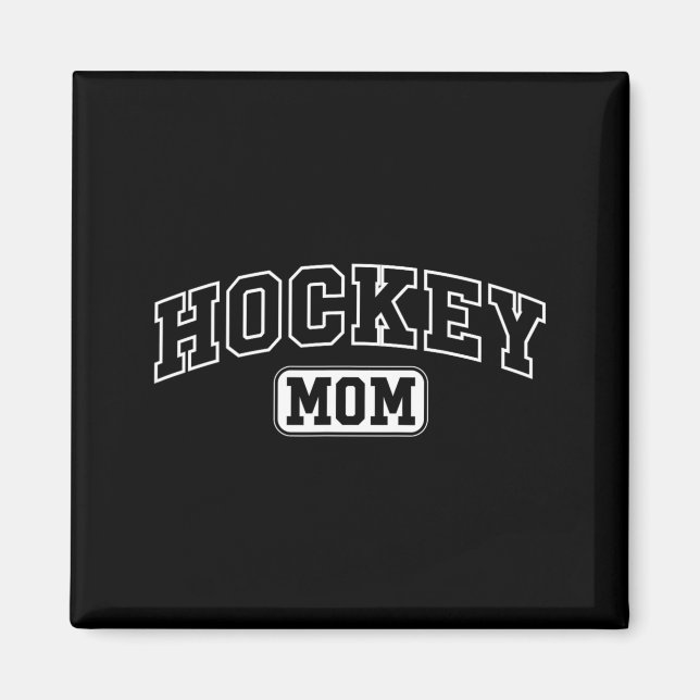 Rolig hockeymamma atletisk bokstavsmoder dag magnet (Framsidan)