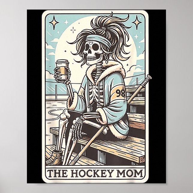 Rolig Hockeymamma Skelettkort Poster (Framsidan)