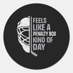 Rolig Hockeyspelare Känner Sig Som Ett Strafflåda  Runt Klistermärke