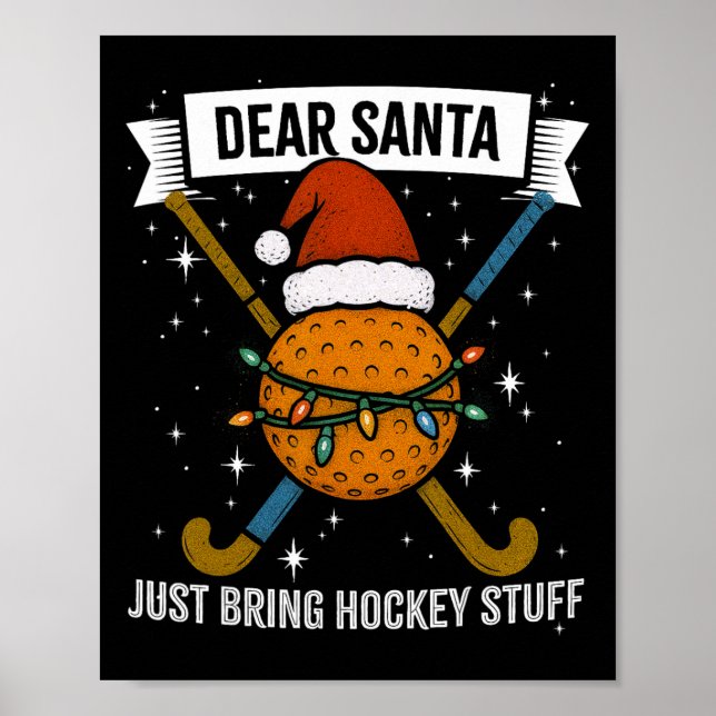 Rolig Hockeyspelare, Mamma, Fru Julhatt Ljus Poster (Framsidan)