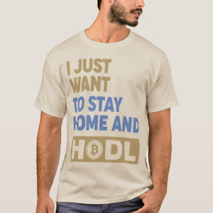 Rolig Hodl Crypto Bitcoin Logo Fram/Bak T-Shirt