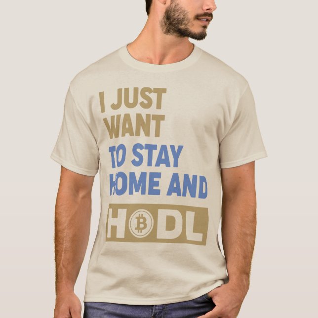 Rolig Hodl Crypto Bitcoin Logo Fram/Bak T-Shirt (Framsida)