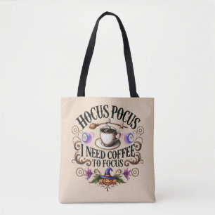 Rolig Hokus Pokus Jag Behöver Kaffe Häxa Tygkasse