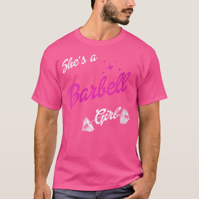 Rolig Hon Är En Skivstångsflicka T Shirt (Framsida)