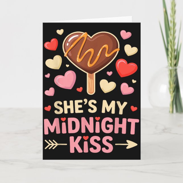 Rolig Hon Är Min Midnatt Kyss Valentine Matchande  Kort (Framsida)