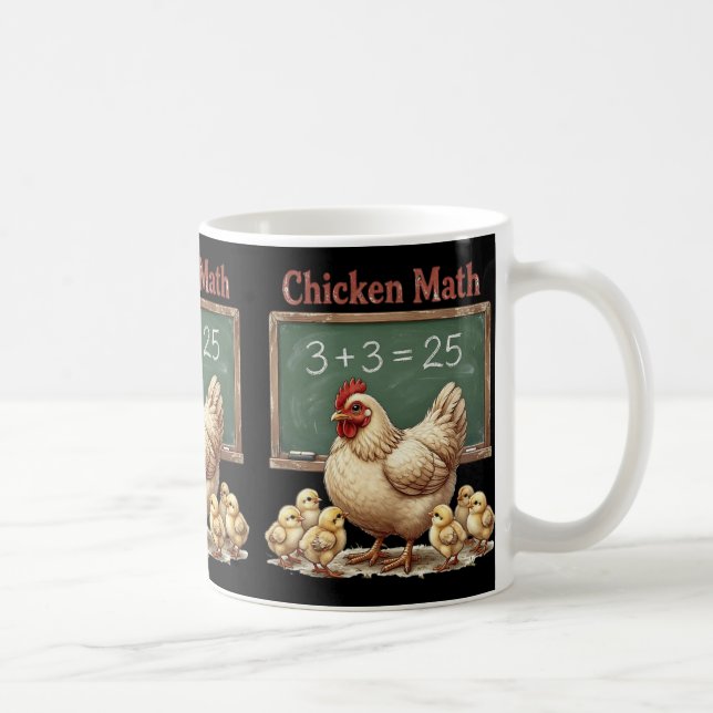 Rolig höna Chalkboard ekvation Kyckling Math Ckyar Kaffemugg (Höger)