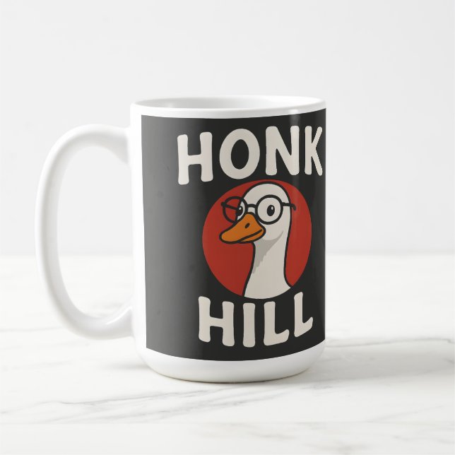 Rolig Honk Hill-Gåsdesign - Söt & Kaotisk Fågel Kaffemugg (Vänster)